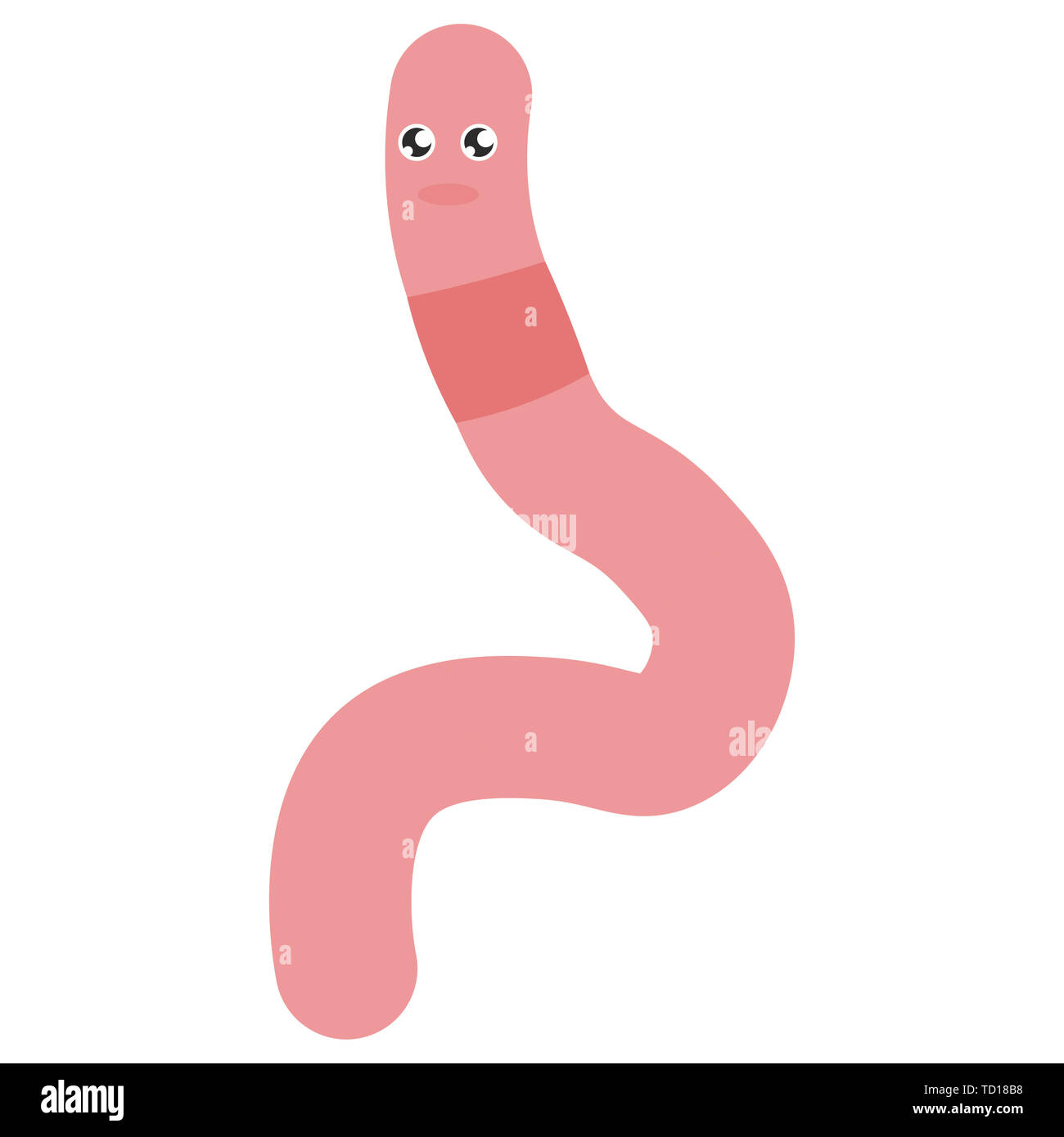 Cartoon worm squirms.  illustration on white background. Stock Photo
