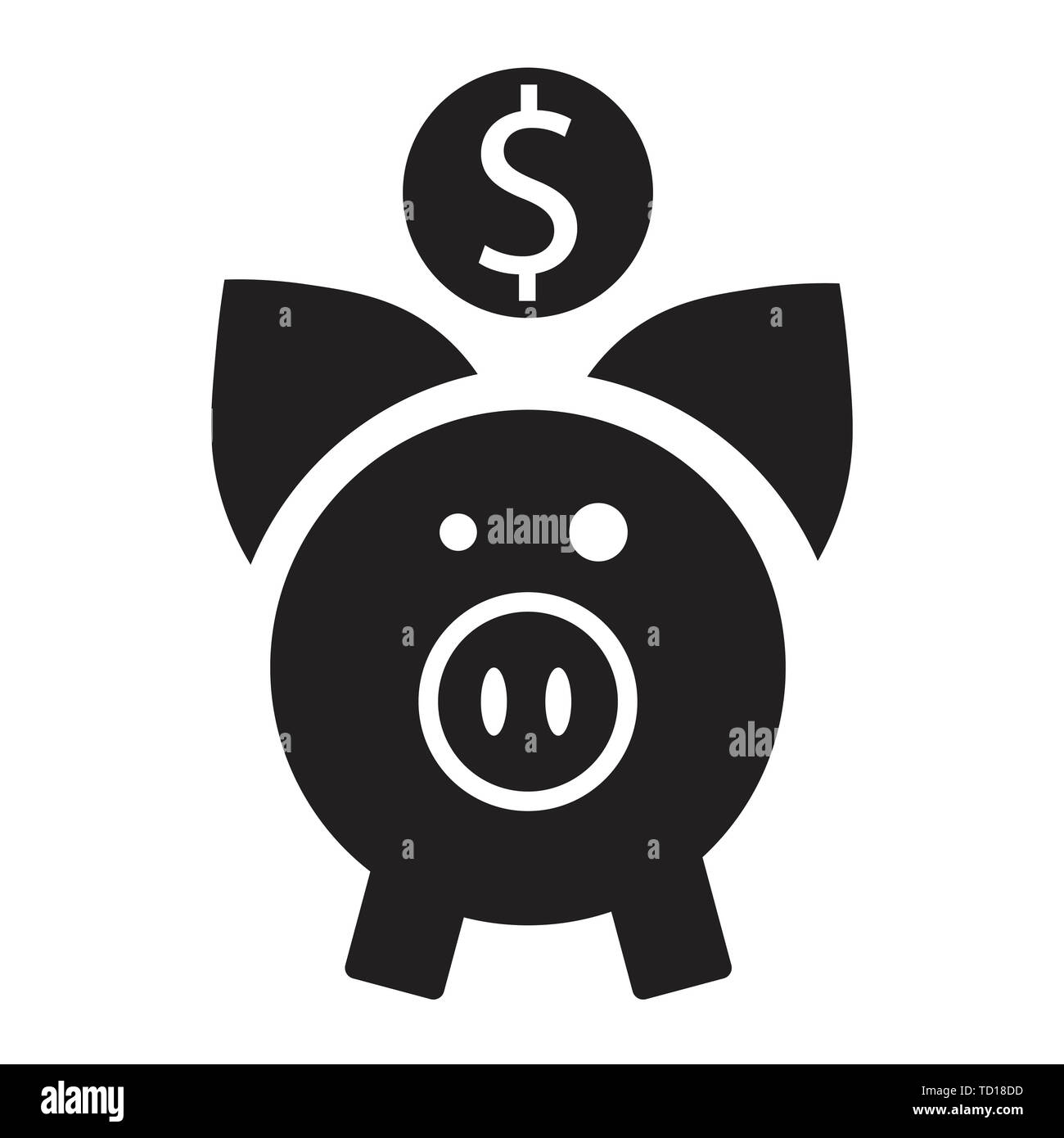 Icon pig piggy banks.  illustration on white background. Stock Photo