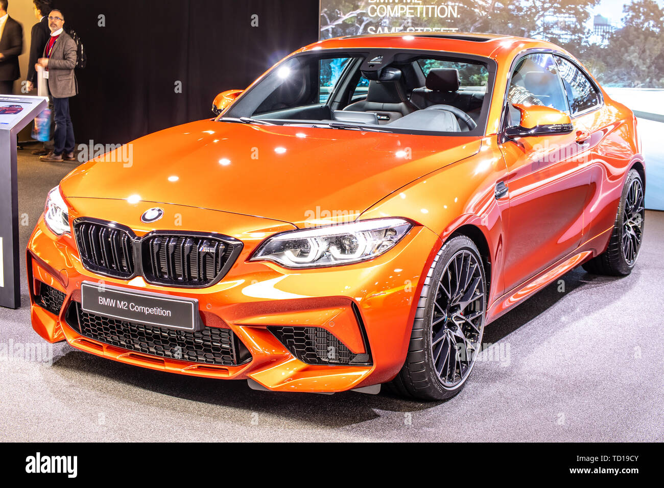 Geneva, Switzerland, March 05, 2019: metallic orange BMW M2 Coupe  Competition at Geneva International Motor Show, manufactured and marketed  by BMW Stock Photo - Alamy
