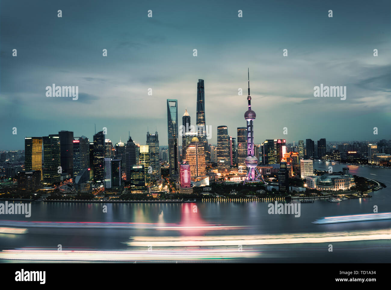 Pujiang Ship Track Stock Photo Alamy