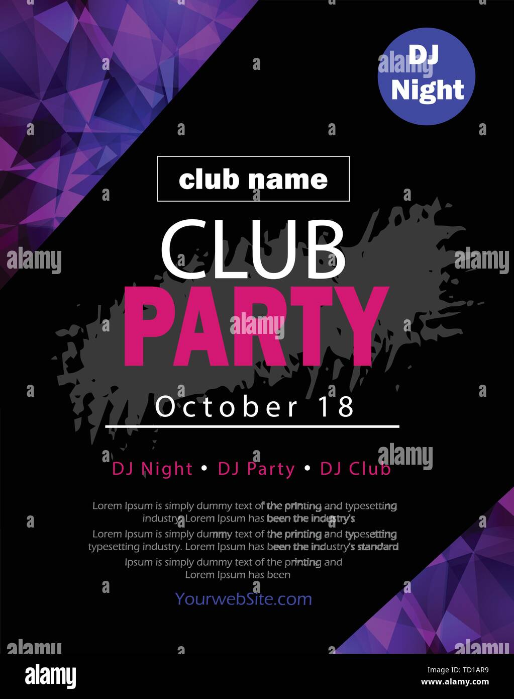 Party Flyer Poster Futuristic Club Flyer Design Template Stock Vector Image Art Alamy
