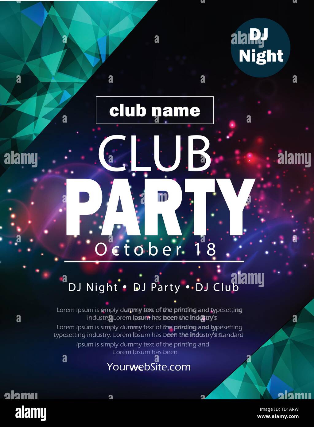 Party Flyer Poster Futuristic Club Flyer Design Template Stock Vector Image Art Alamy