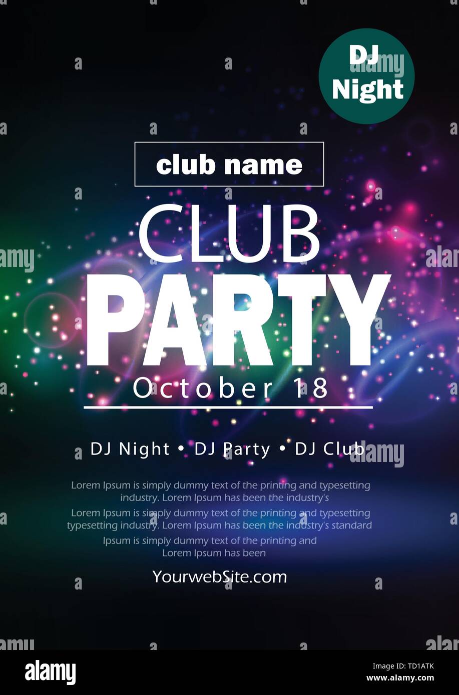 party flyer poster futuristic club flyer design template template club