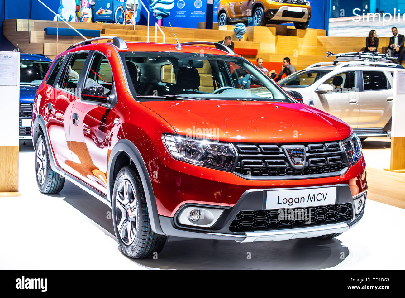 Geneva, Switzerland, March 06, 2019: DACIA LOGAN MCV Stepway at Geneva  International Motor Show, Automobile Dacia booth, Romanian car manufacturer  Stock Photo - Alamy