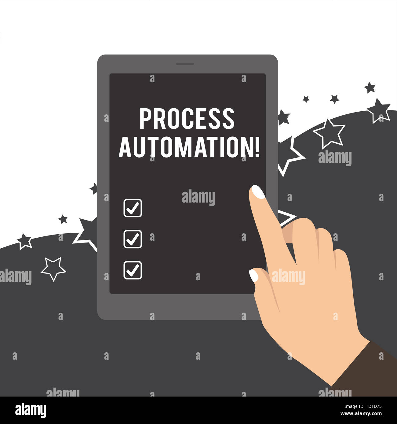 Handwriting text Process Automation. Conceptual photo Transformation ...