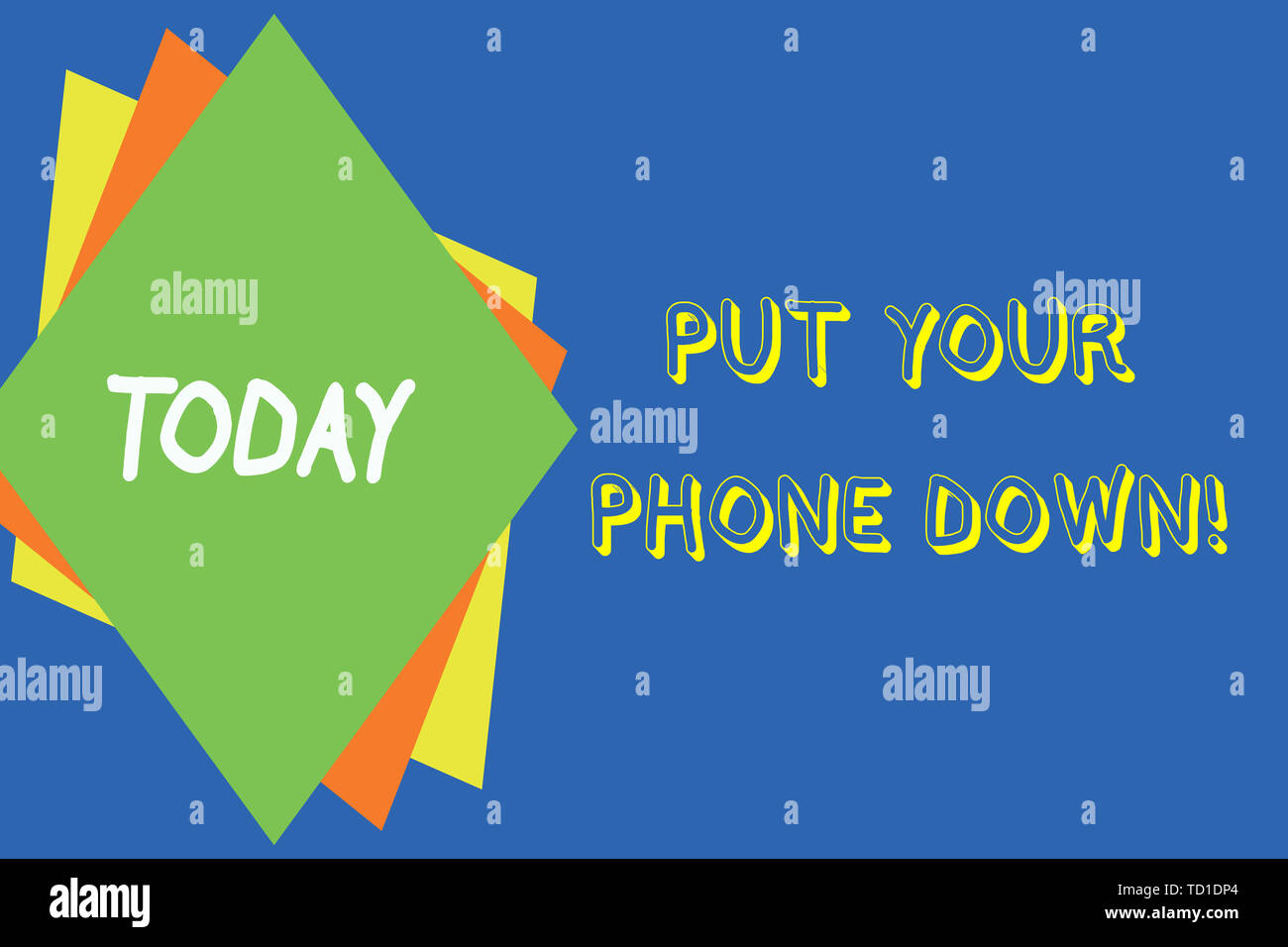 Writing note showing Put Your Phone Down. Business concept for end
