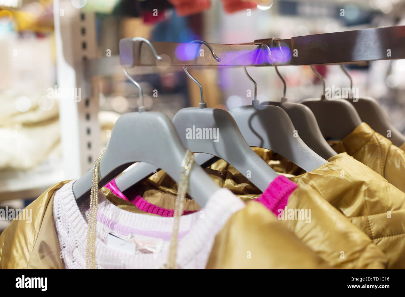 Fashion photography rack display Stock Photo - Alamy