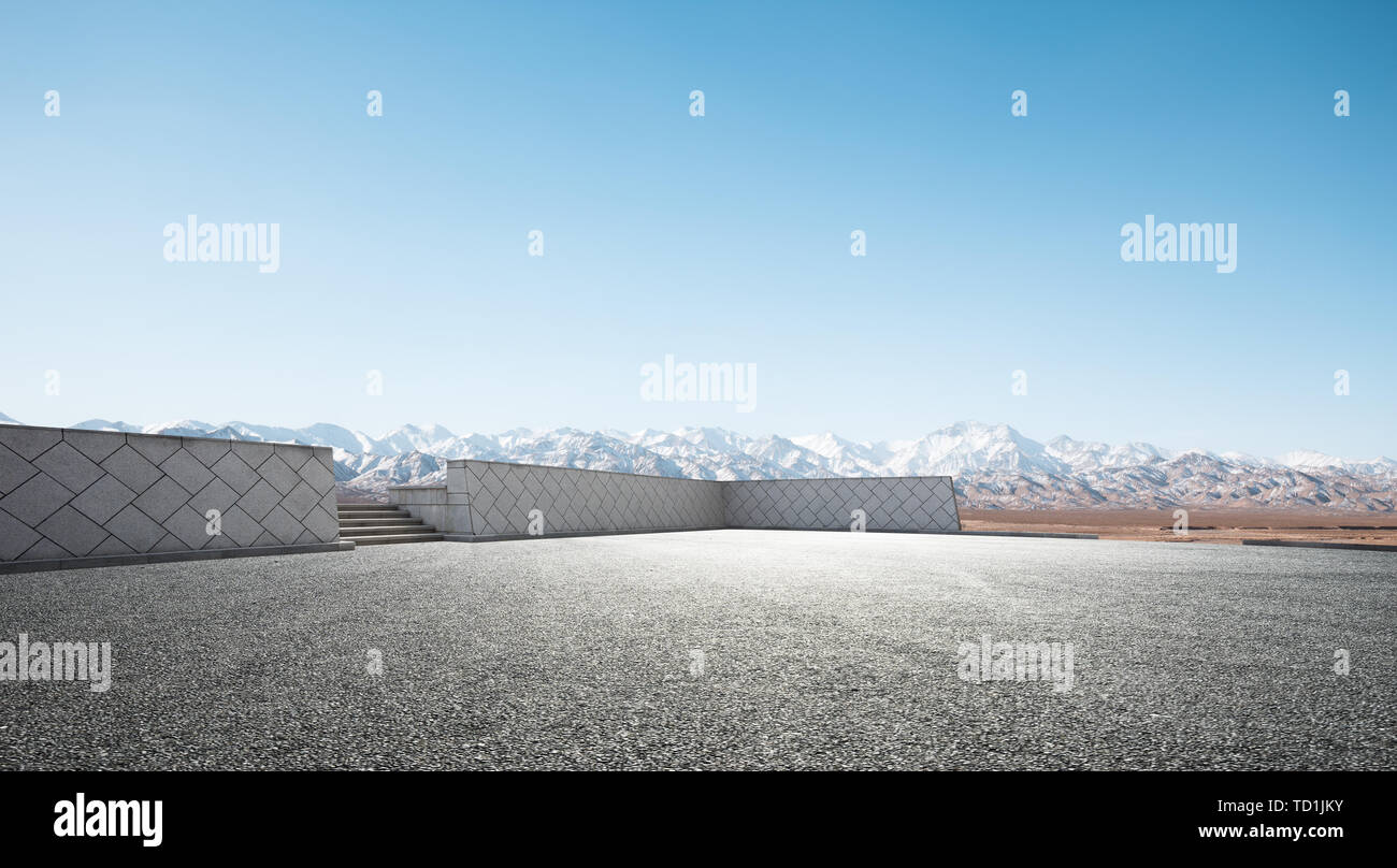 Empty road snow wall hi-res stock photography and images - Alamy