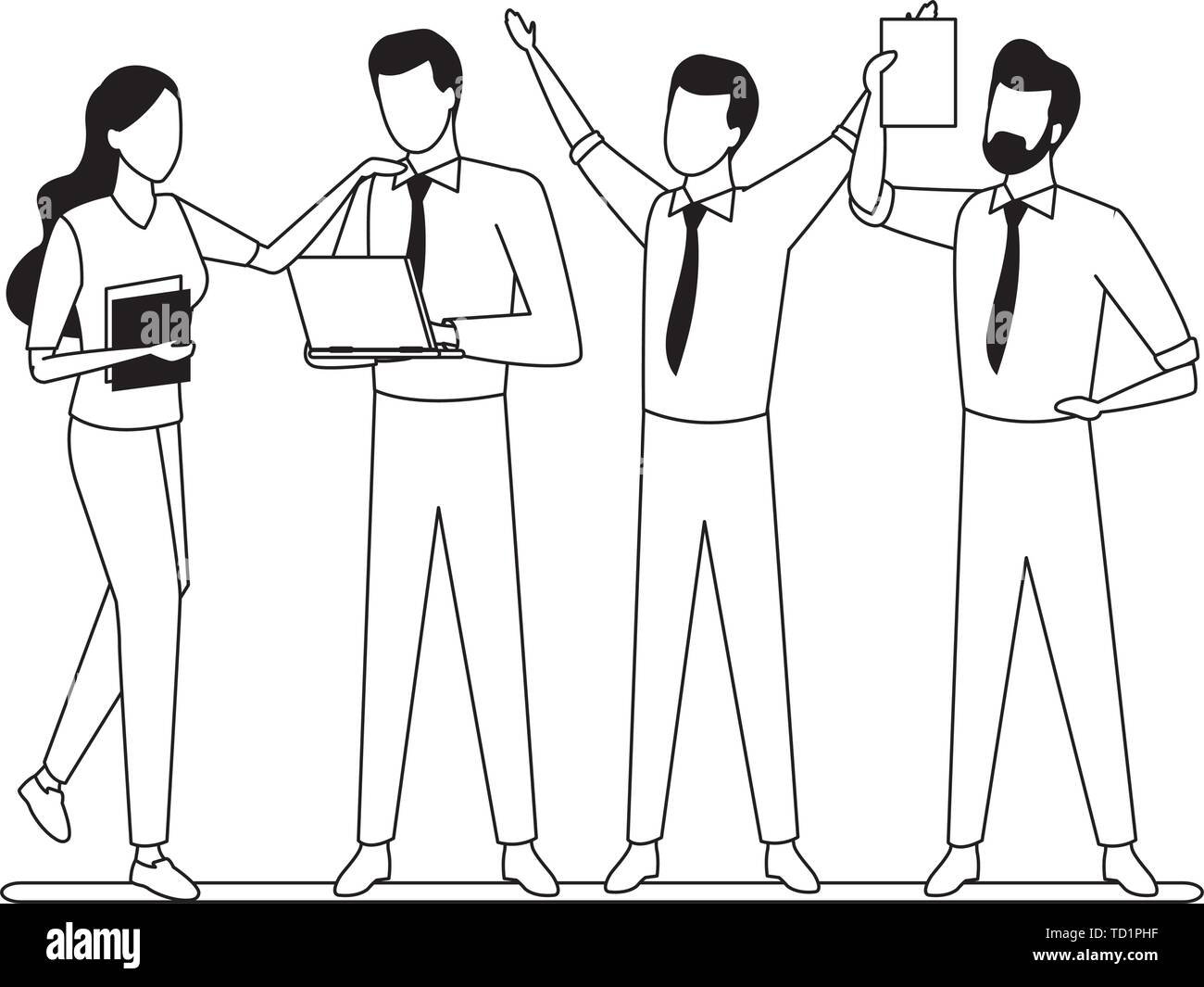 Meeting business partners in office Black and White Stock Photos ...