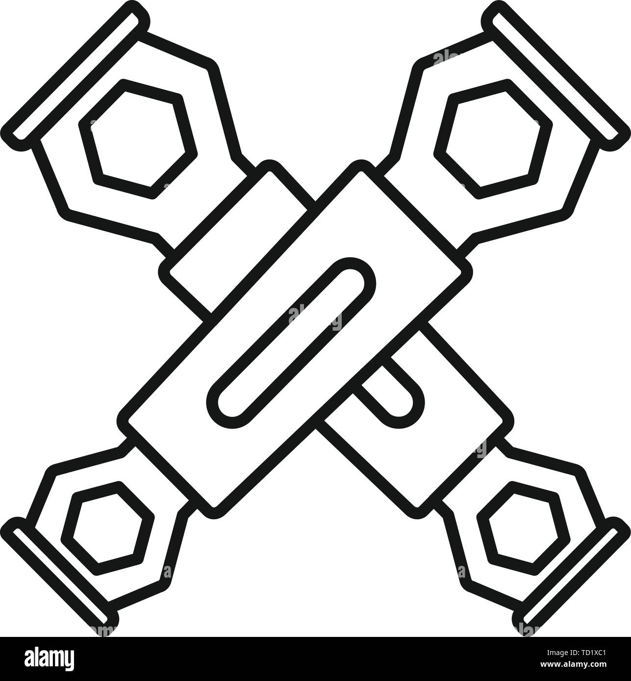 Bike key icon. Outline bike key vector icon for web design isolated on ...
