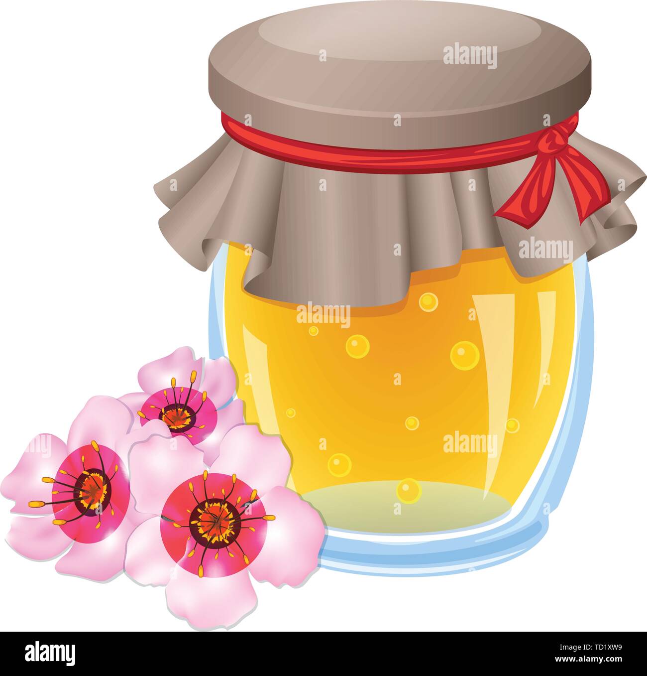 Flower honey jar icon. Cartoon of flower honey jar vector icon for web