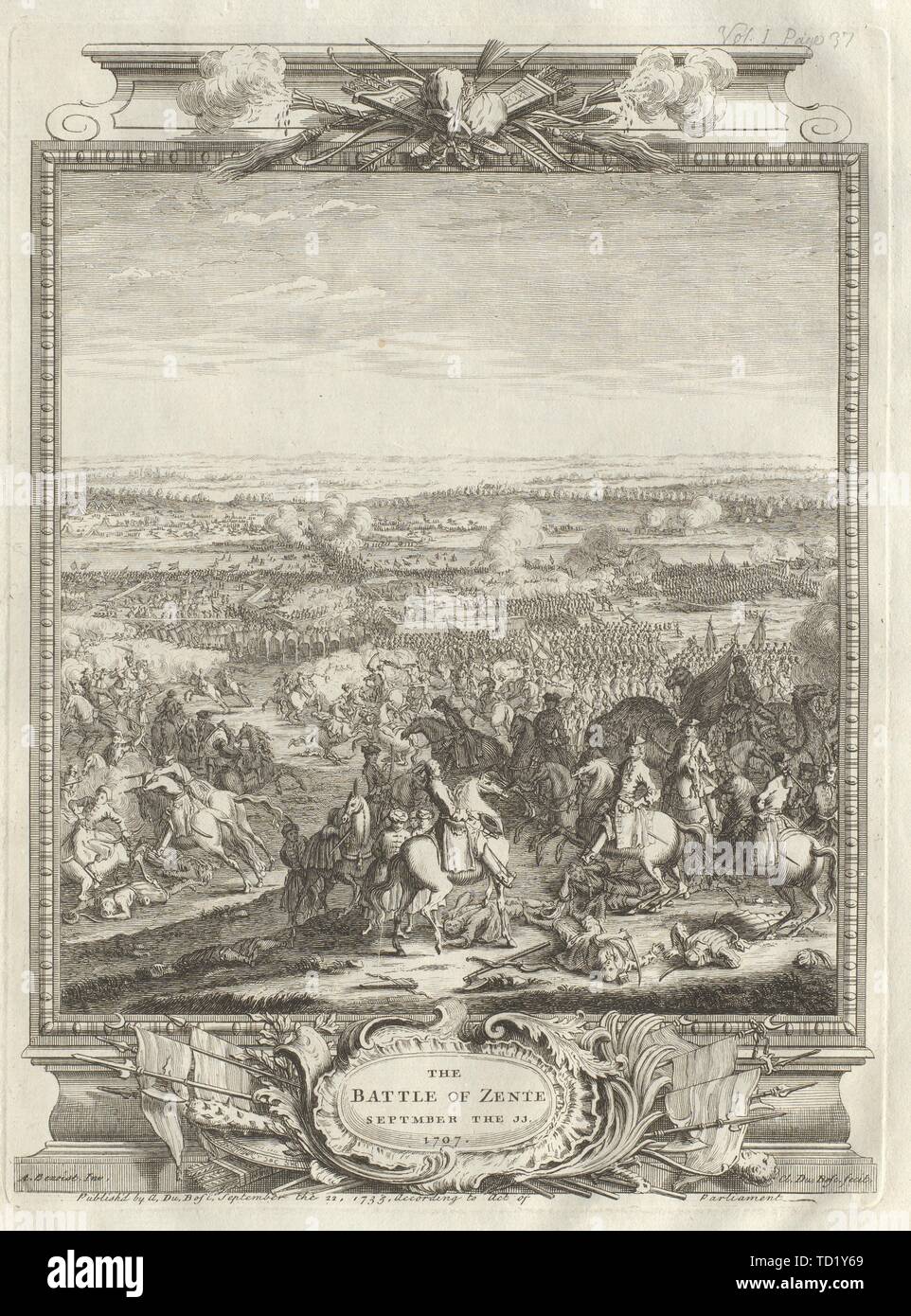 The Battle of Zente September the 11, 1707 [but 1697], Serbia 1736 old ...
