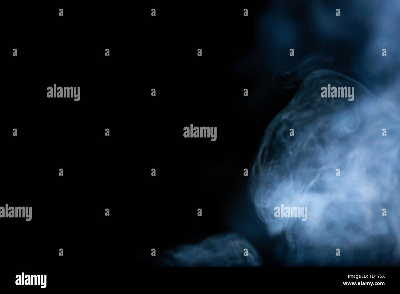 White smoke on a black background Stock Photo
