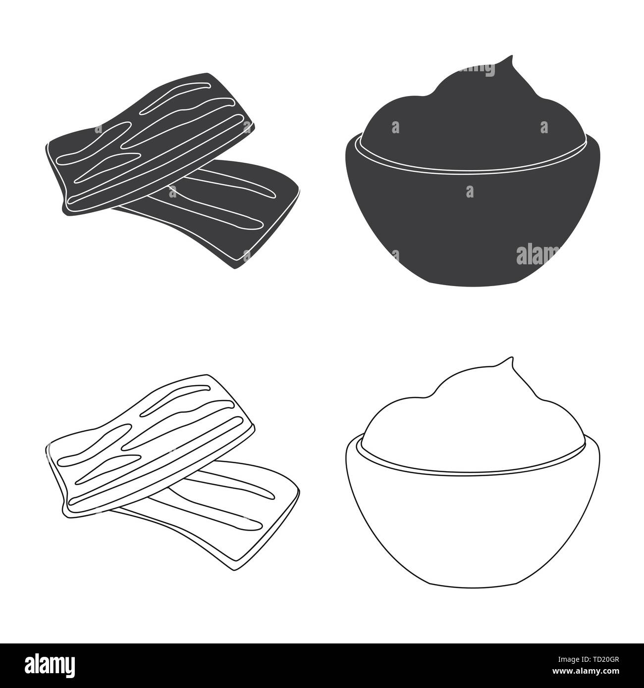 Vector design of taste and product icon. Set of taste and cooking stock ...