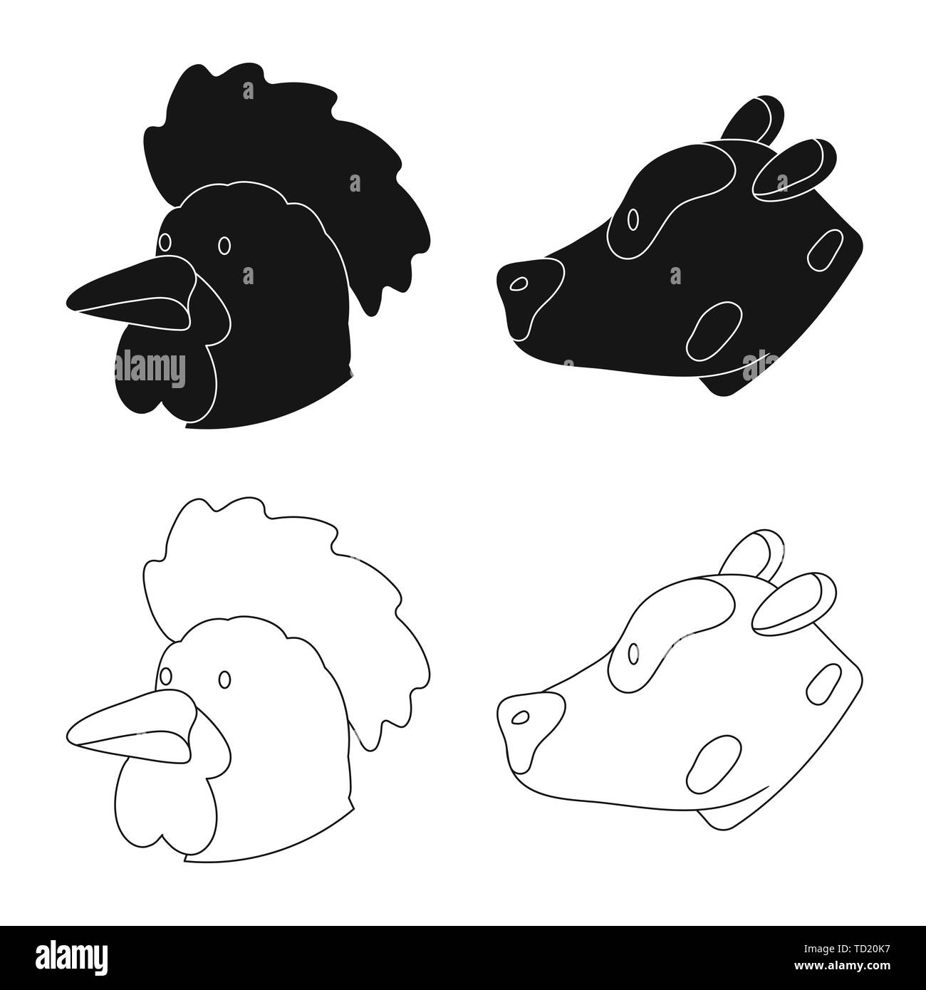 Isolated object of agriculture and breeding icon. Set of agriculture ...