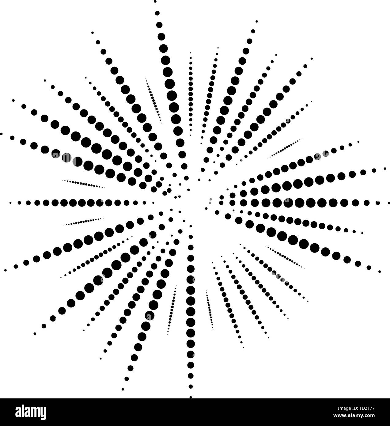 Circular design irregular dotted Black and White Stock Photos & Images ...