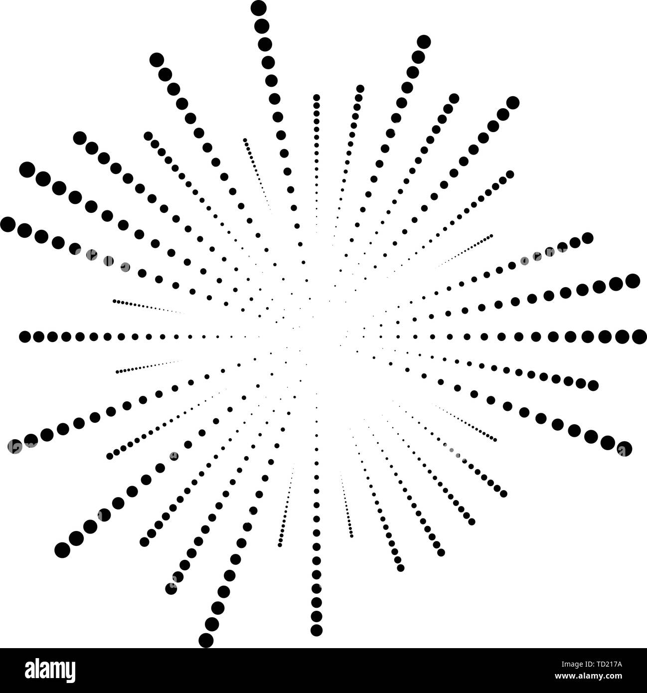 Circular design irregular dotted Black and White Stock Photos & Images ...