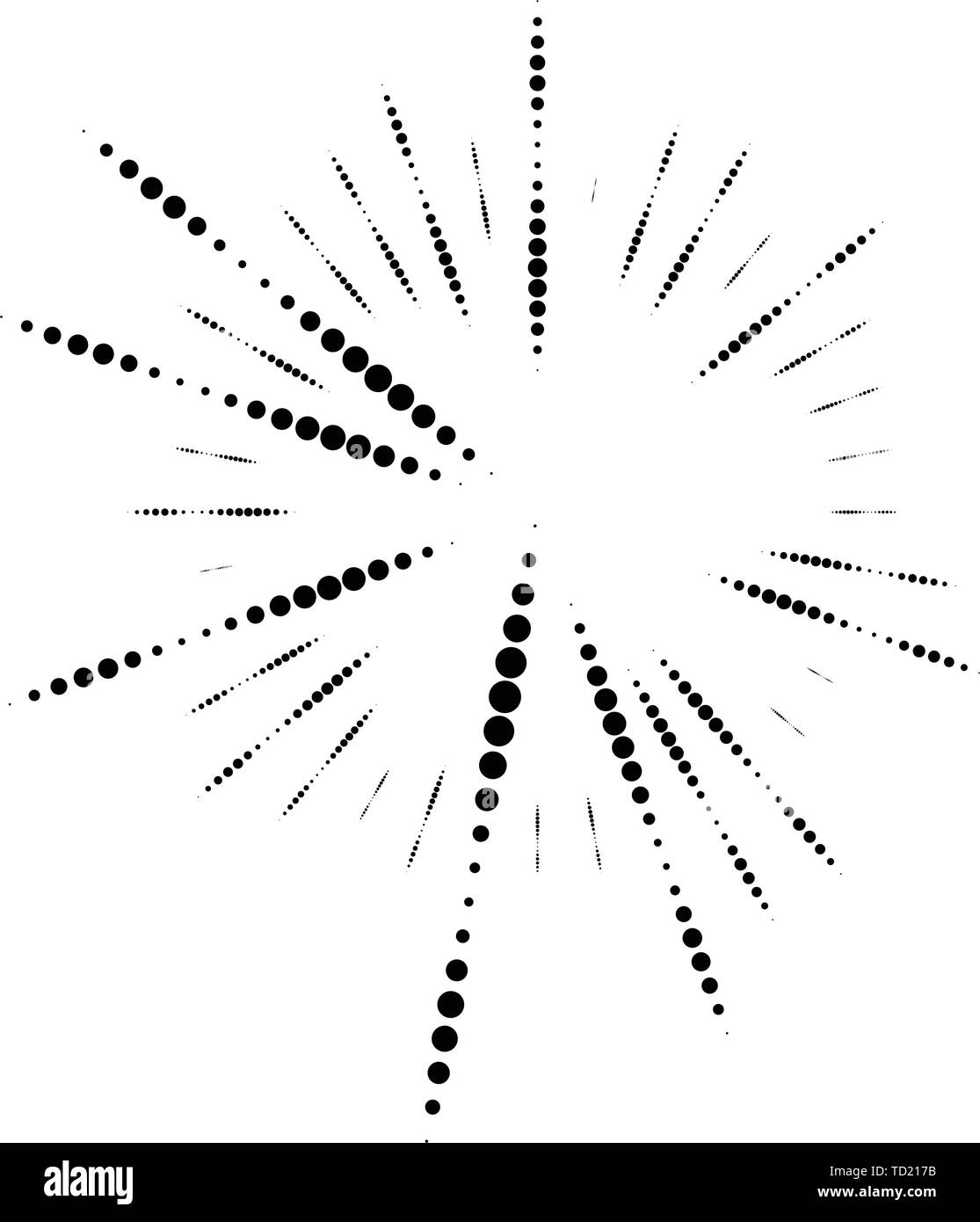 Circular design irregular dotted Black and White Stock Photos & Images ...