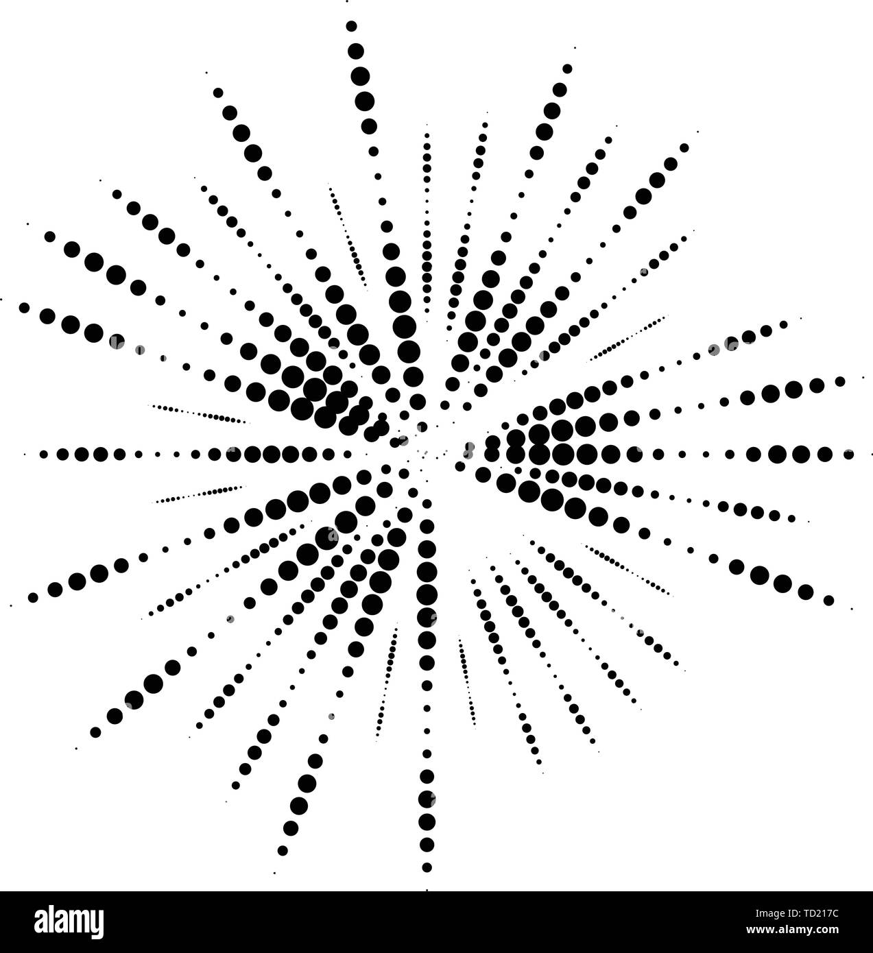 Circular design irregular dotted Black and White Stock Photos & Images ...