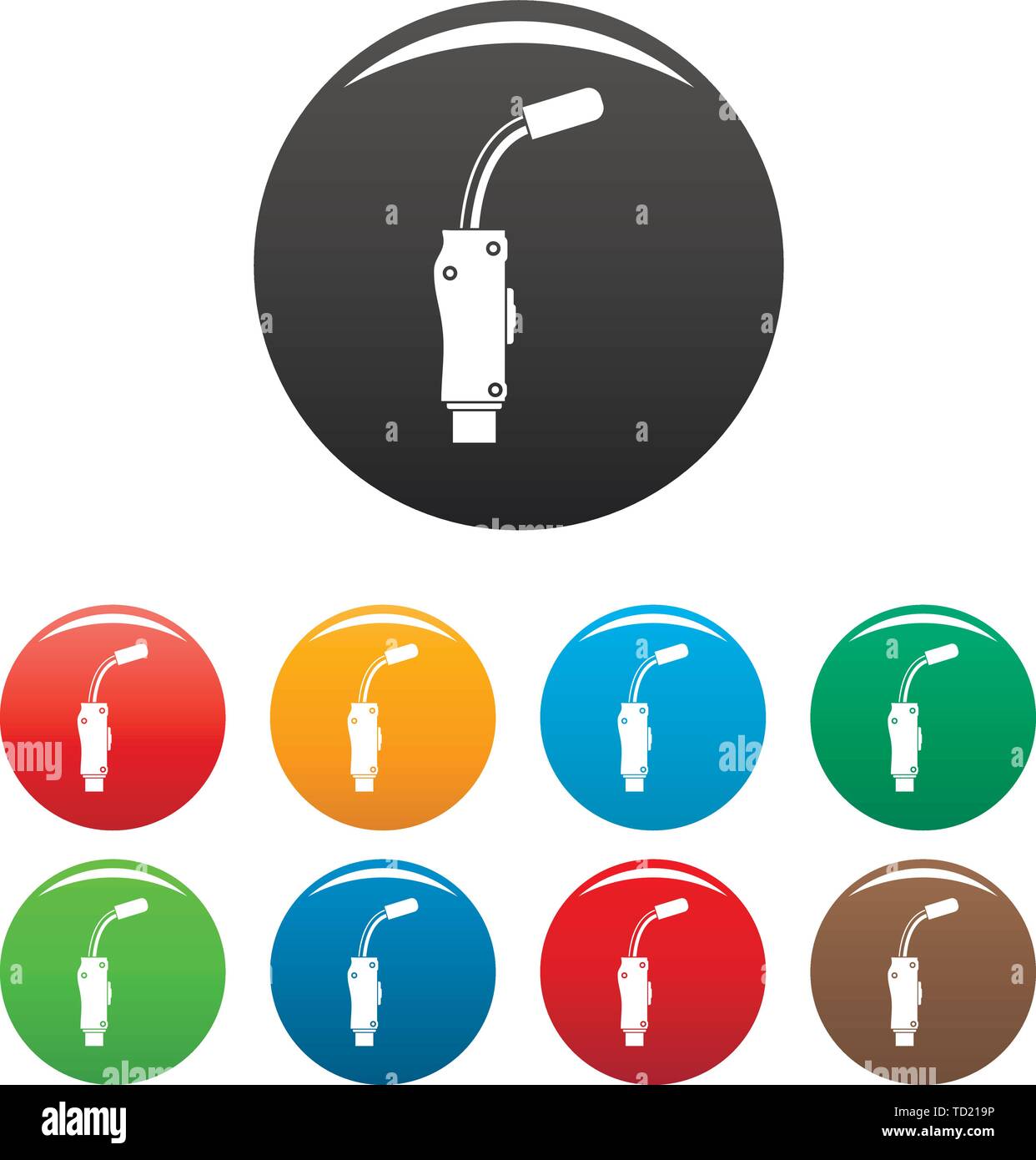 Welding head icons set 9 color vector isolated on white for any design ...