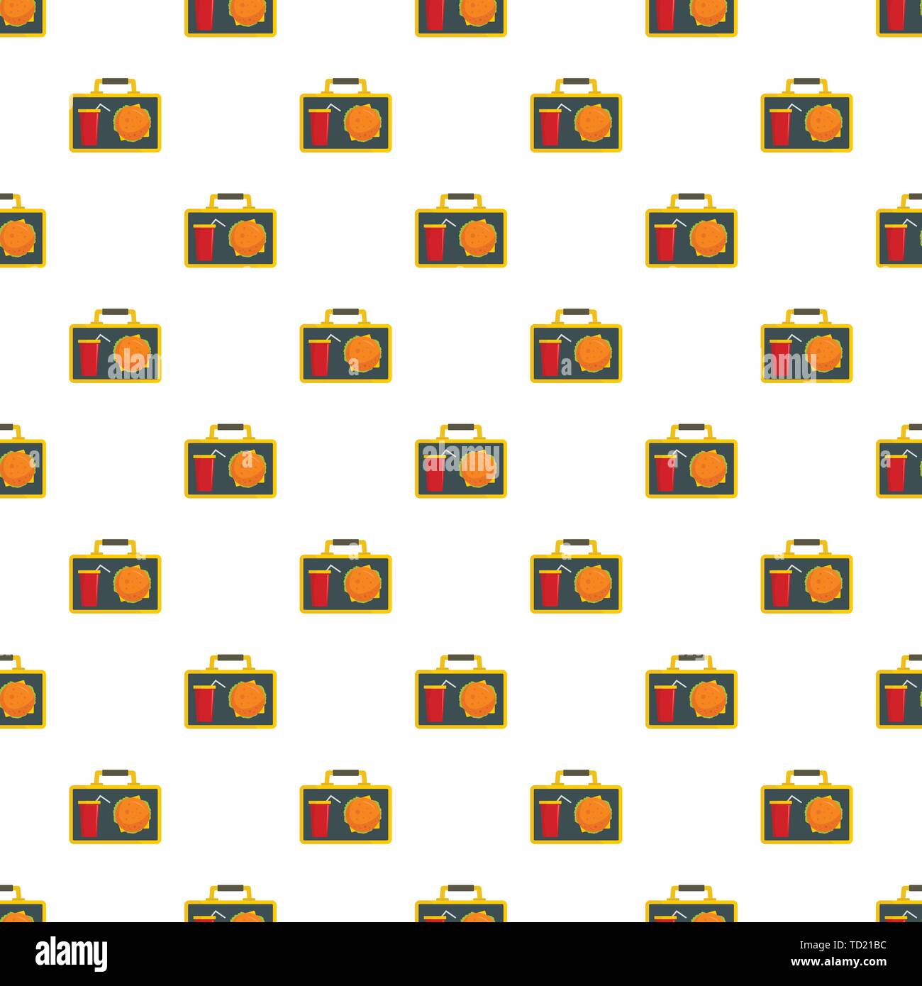 Food for lunch pattern seamless vector repeat for any web design Stock Vector