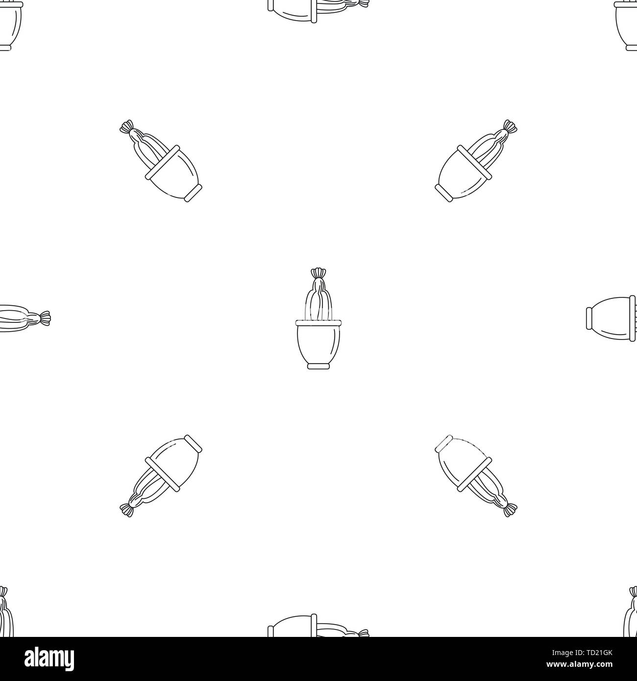 Cactus flower pattern seamless vector repeat geometric for any web design Stock Vector