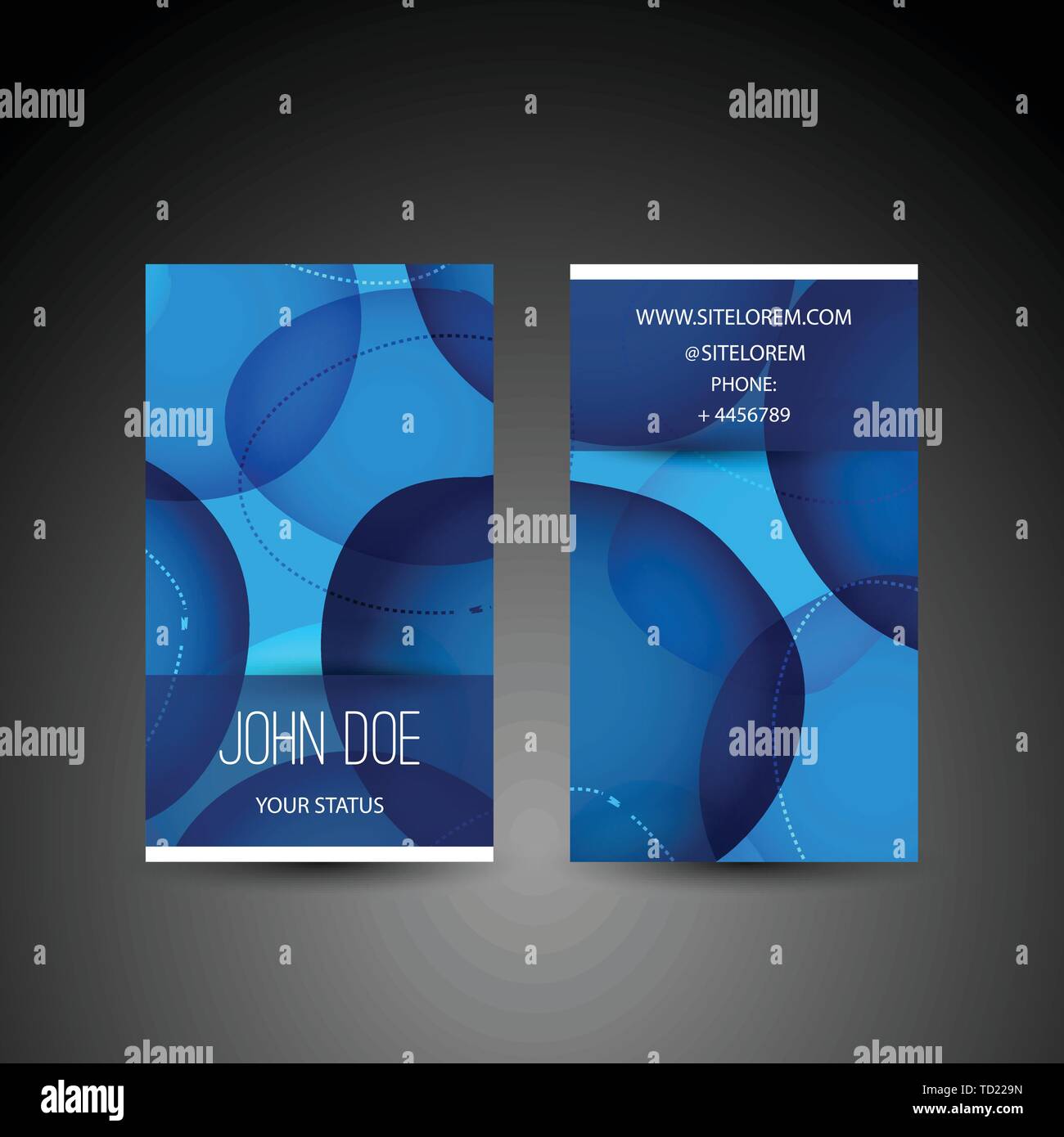 Abstract Colorful Modern Styled Vertical Business Card, Back and Front