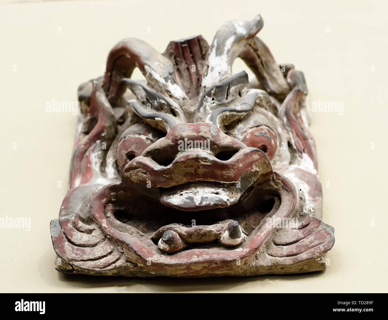 China Shaanxi Museum Datang relics Tang Dynasty cultural relics Hejia village leading animal head pottery brick Stock Photo