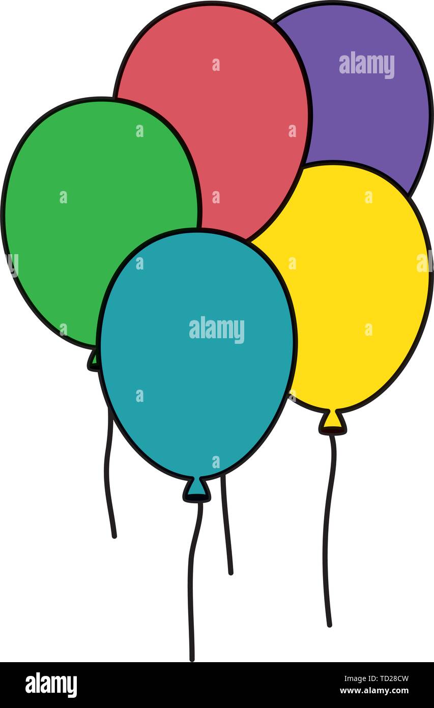 balloons helium floating party decoration Stock Vector Image & Art - Alamy
