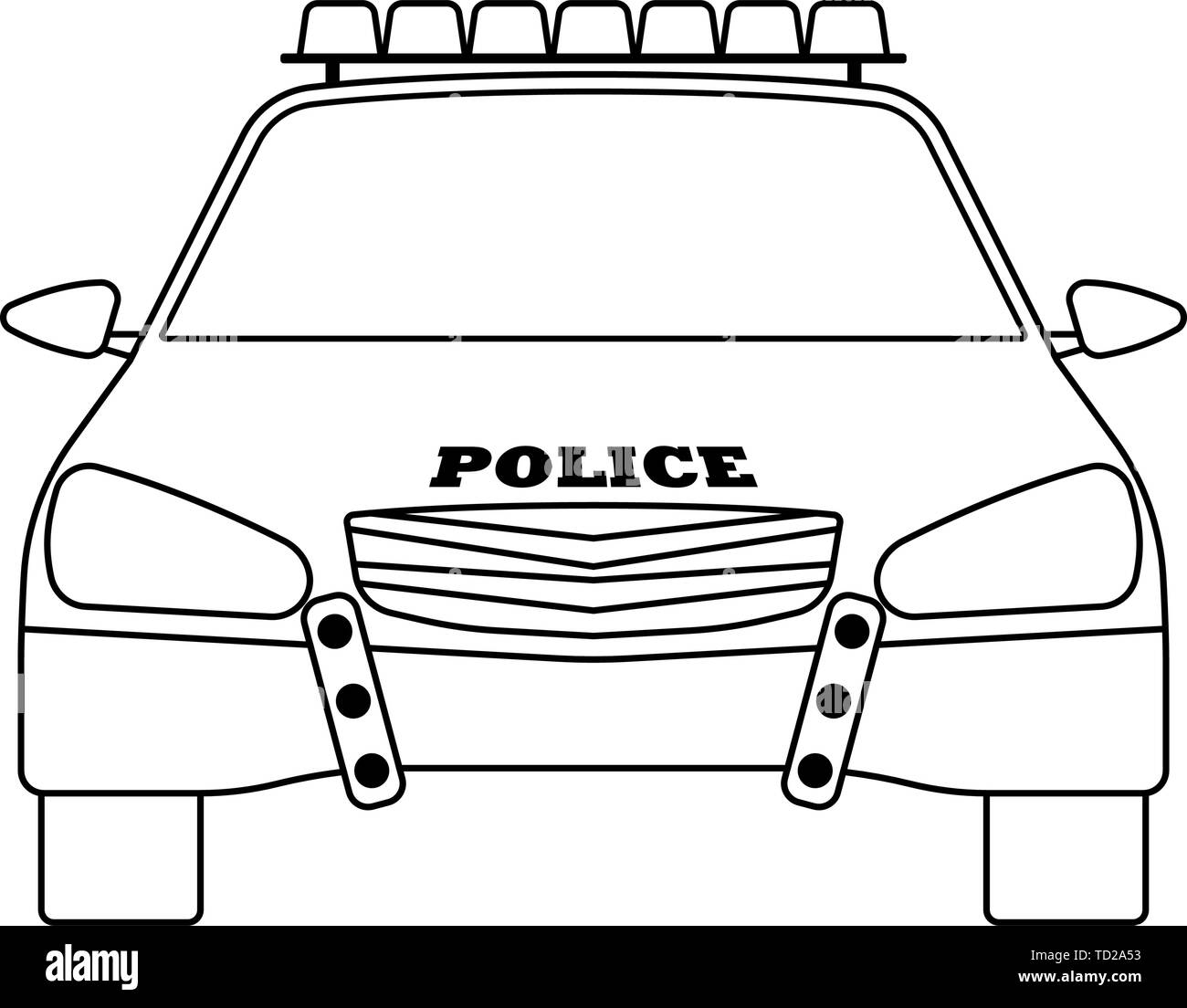 Police Car Icon. Outline Simple Design. Vector Illustration Stock ...