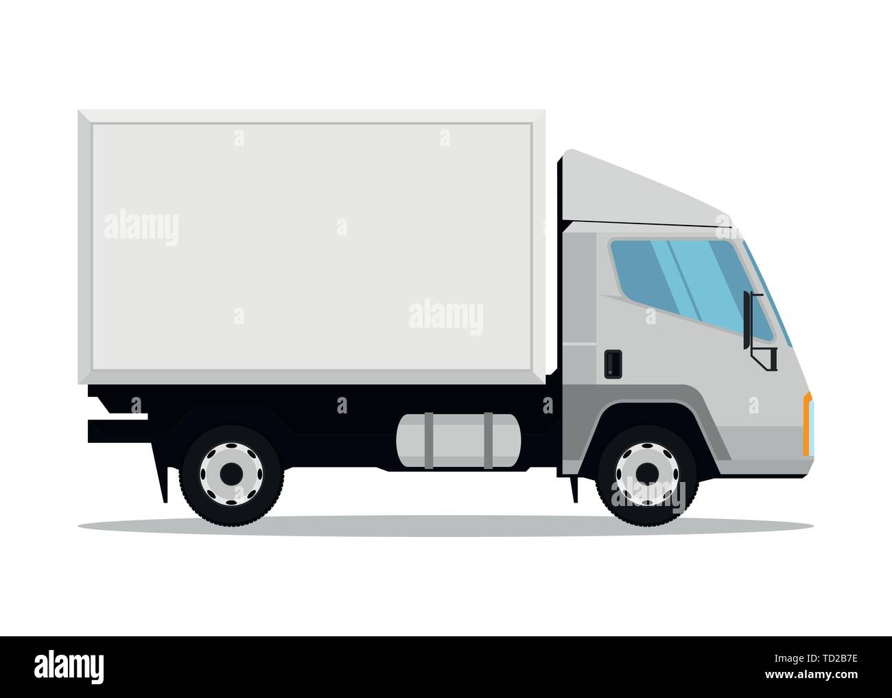 Delivery truck lorry vector. Side profile lorry with blank cargo side panel  to place graphic. Isolated on white background. Vector illustration Stock  Vector Image & Art - Alamy