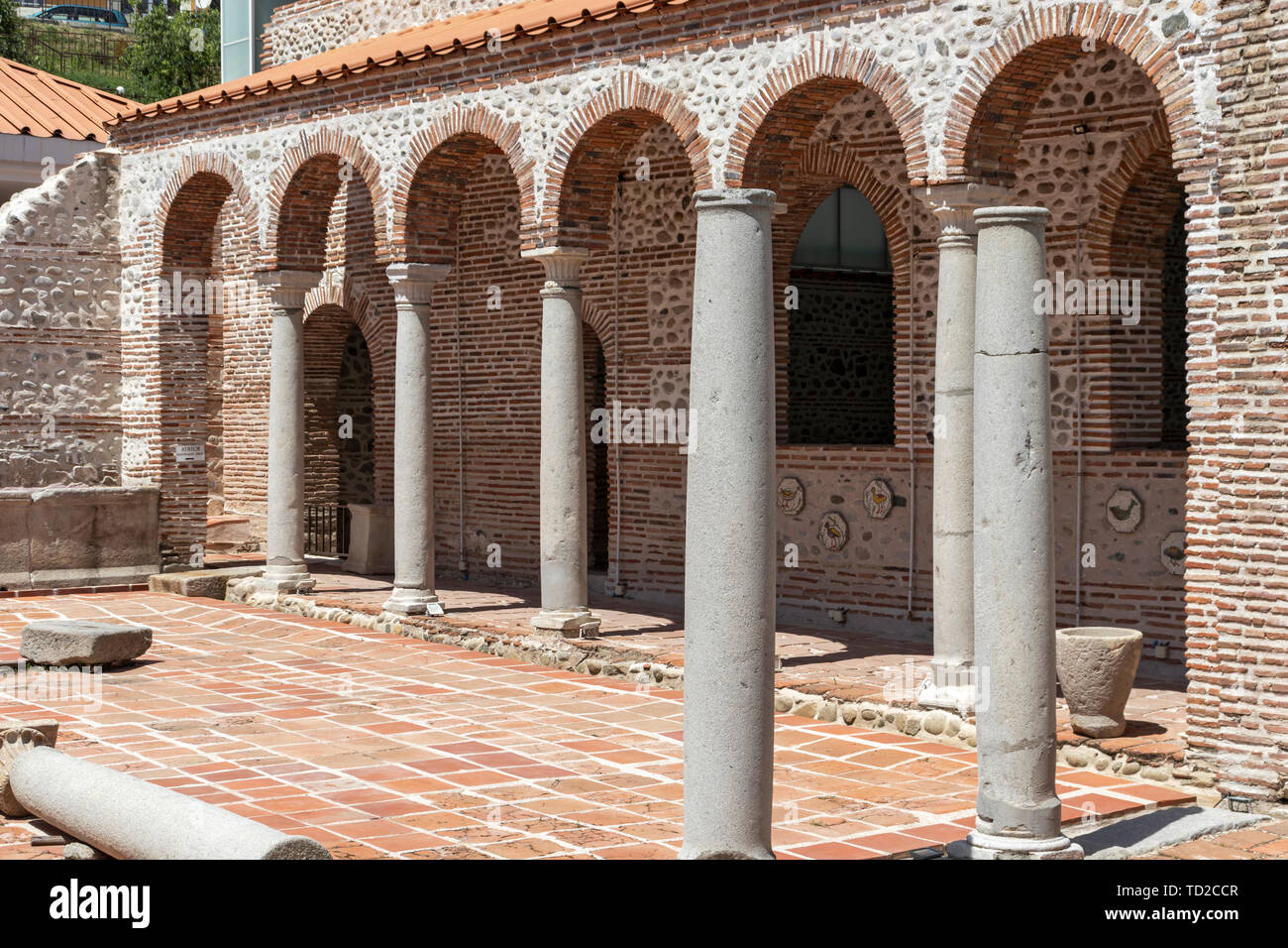 SANDANSKI, BULGARIA - APRIL 29, 2019: Ruins of Episcopal complex with ...