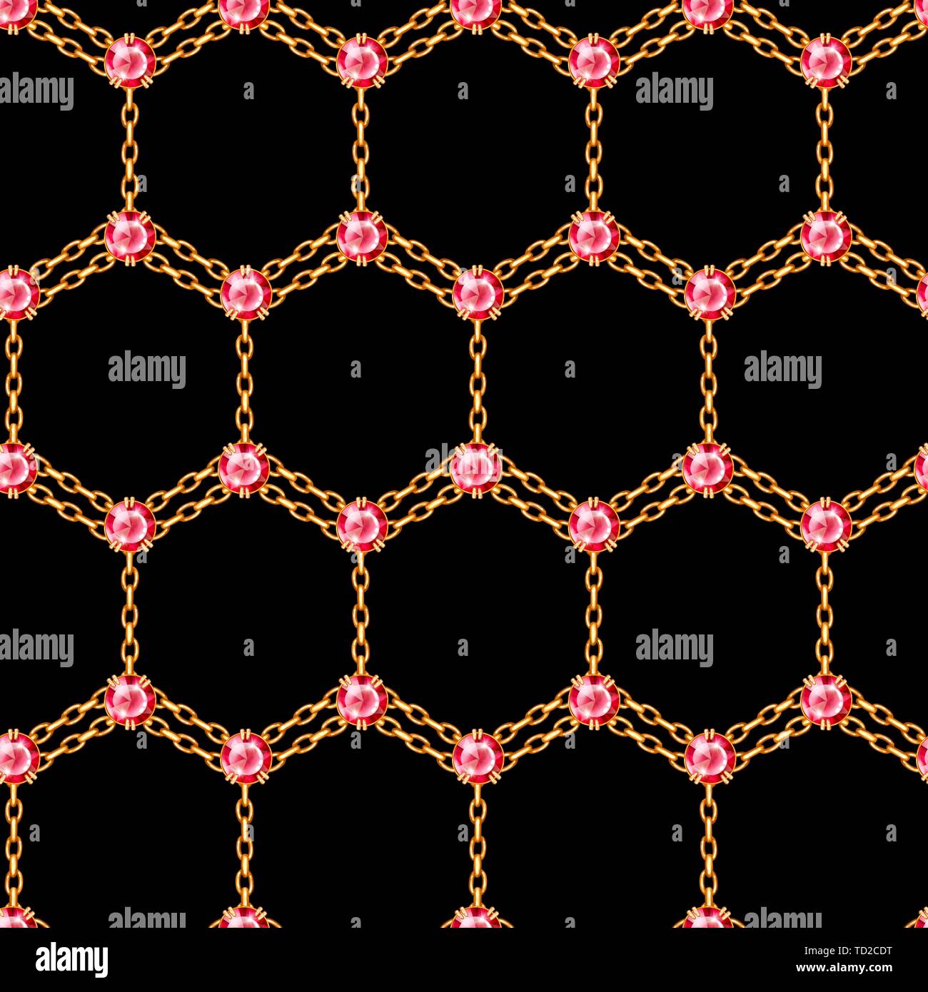 Ruby Patern Seamless pattern of golden chains and ruby Stock Photo - Alamy