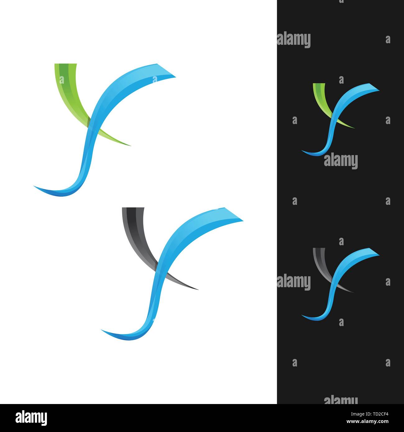 Creative initial Y letter vector logo design illustration Stock Vector