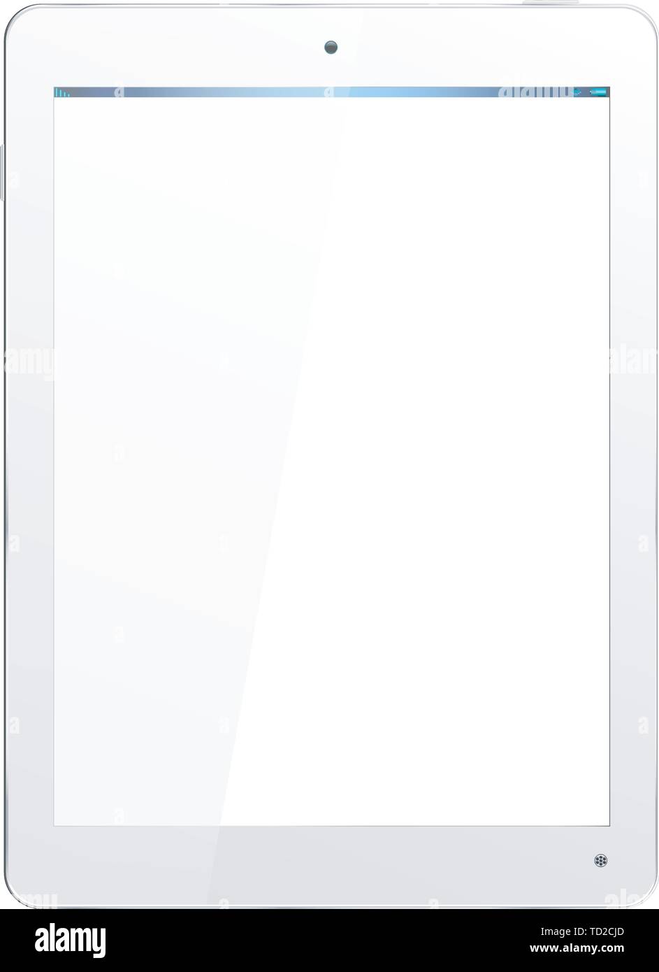 Realistic computer tablet in White - vector layered grouped and with a separate layer to easily add your own image to screen Stock Vector