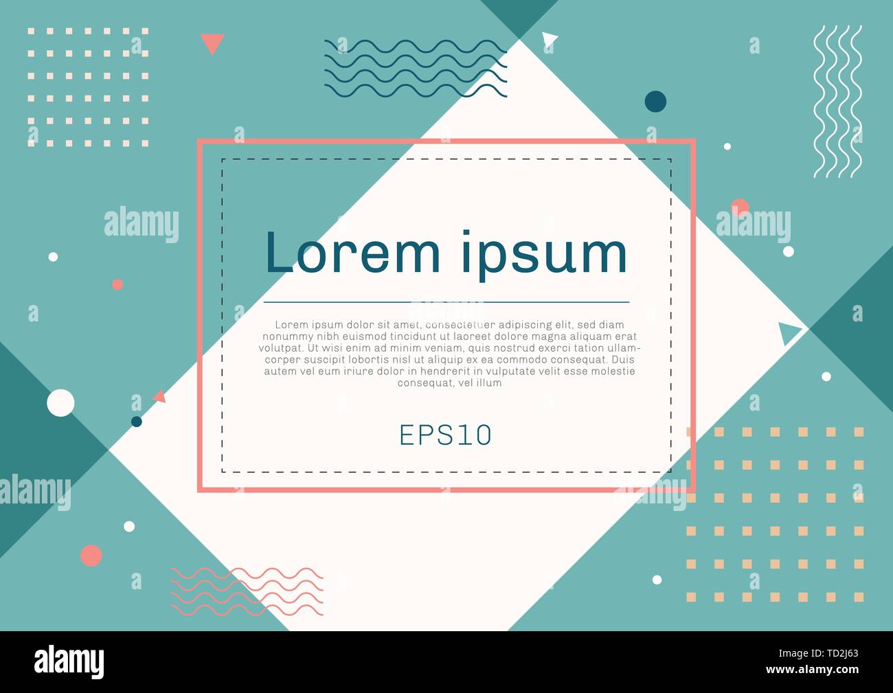 Banner Web Template Geometric Design With Square Frame Pastel
