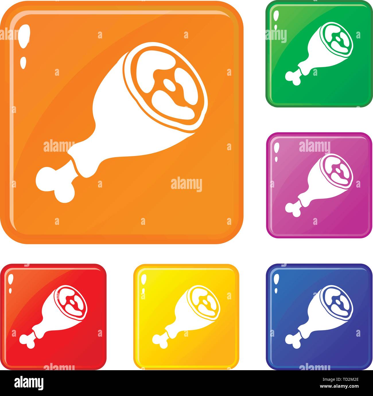 Piece of meat icons set vector color Stock Vector Image & Art - Alamy