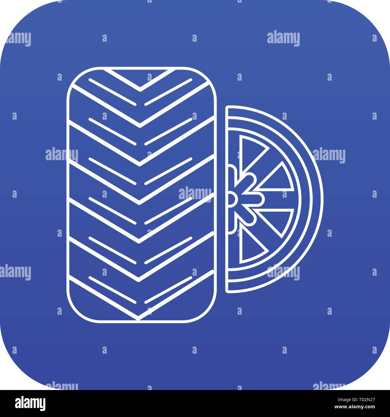 Tire icon blue vector Stock Vector