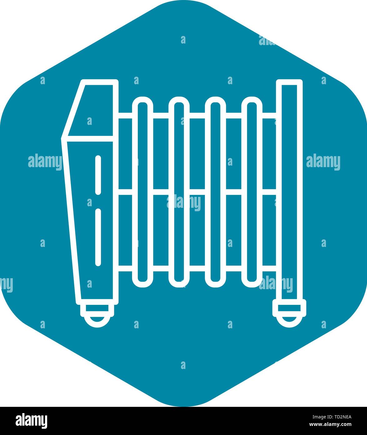 Radiator heater icon, outline style Stock Vector