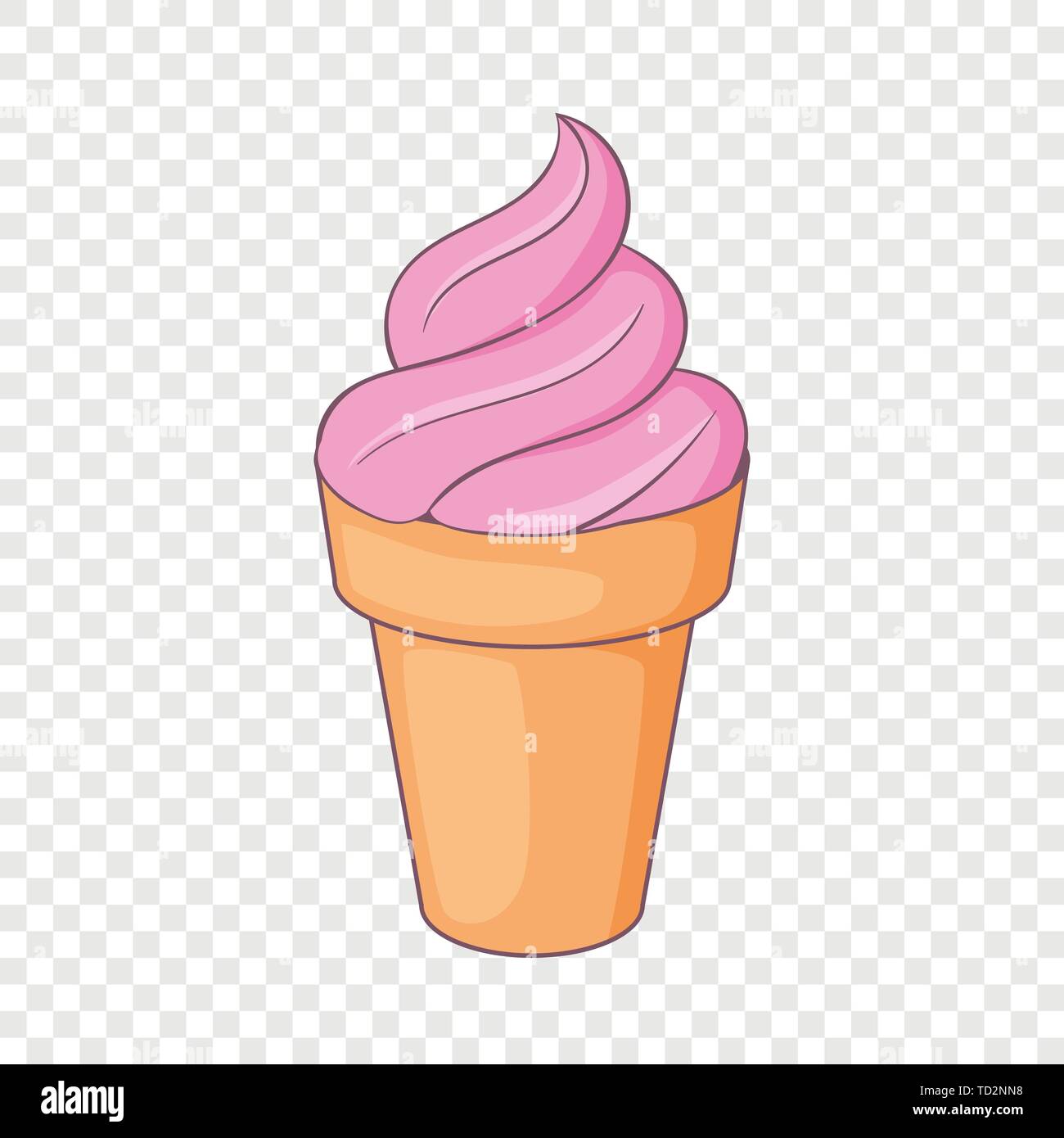 ice cream in waffle cup icon, cartoon style Stock Vector Image & Art ...