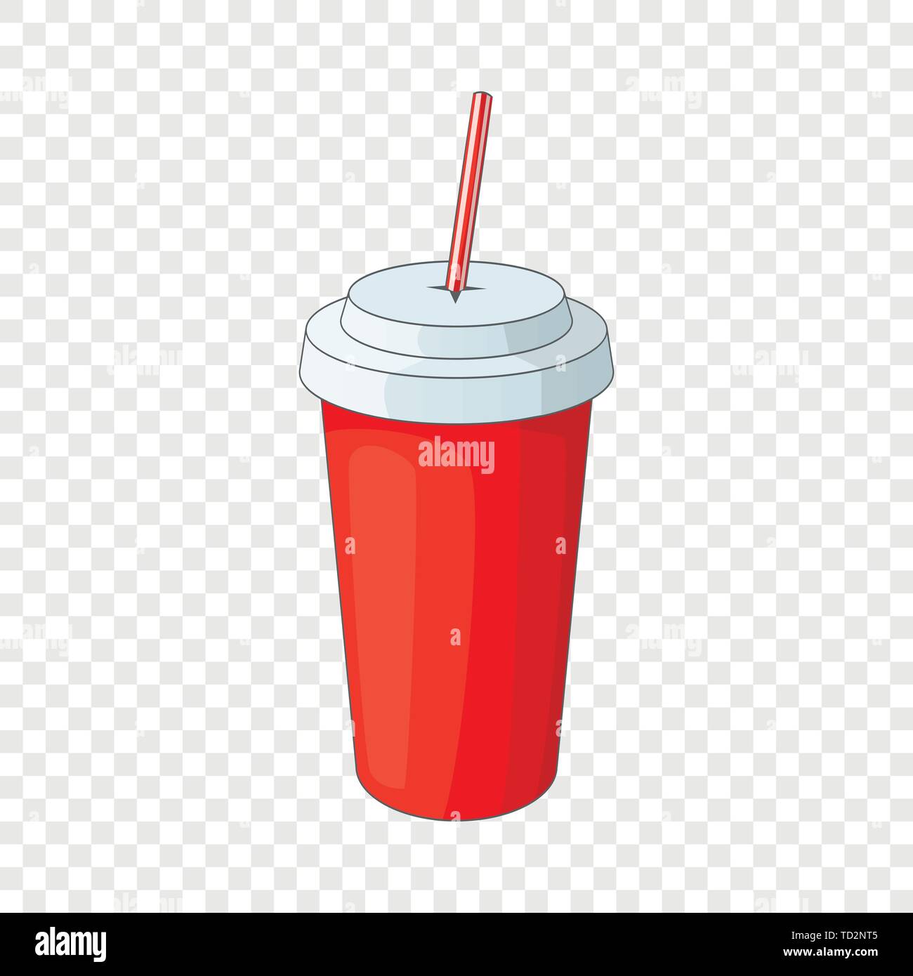 Paper cup with straw icon, cartoon style Stock Vector Image & Art - Alamy