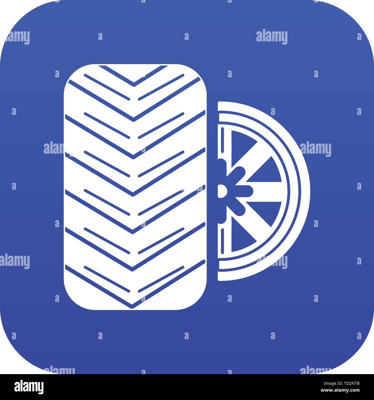 Tire icon blue vector Stock Vector