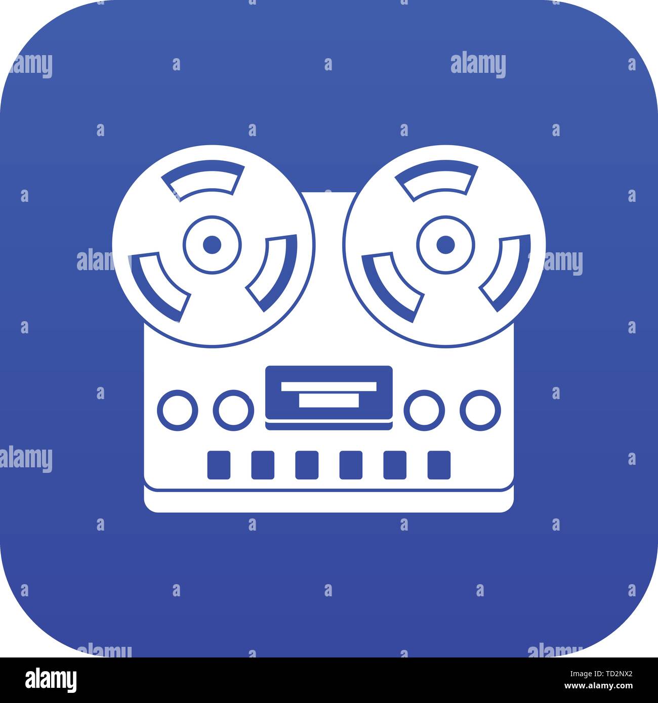 Retro tape recorder icon digital blue Stock Vector