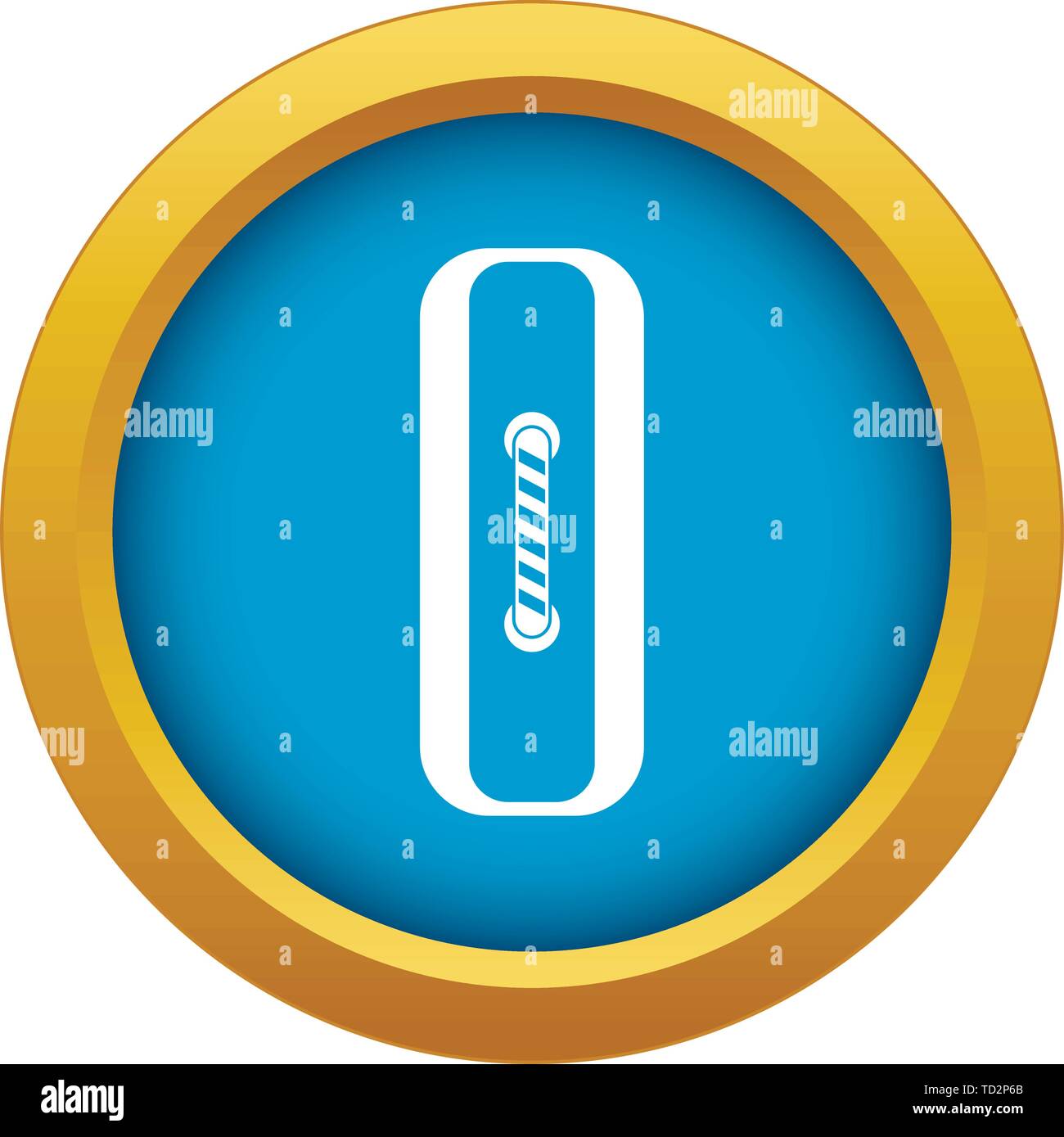 Sewn rectangular button icon blue vector isolated Stock Vector