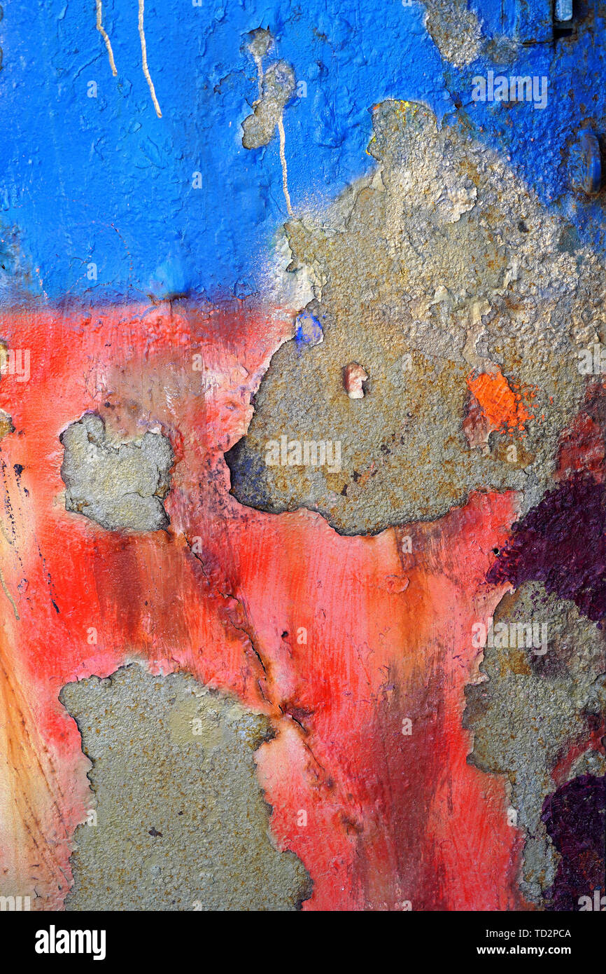 Abstract blue and red painted background Stock Photo