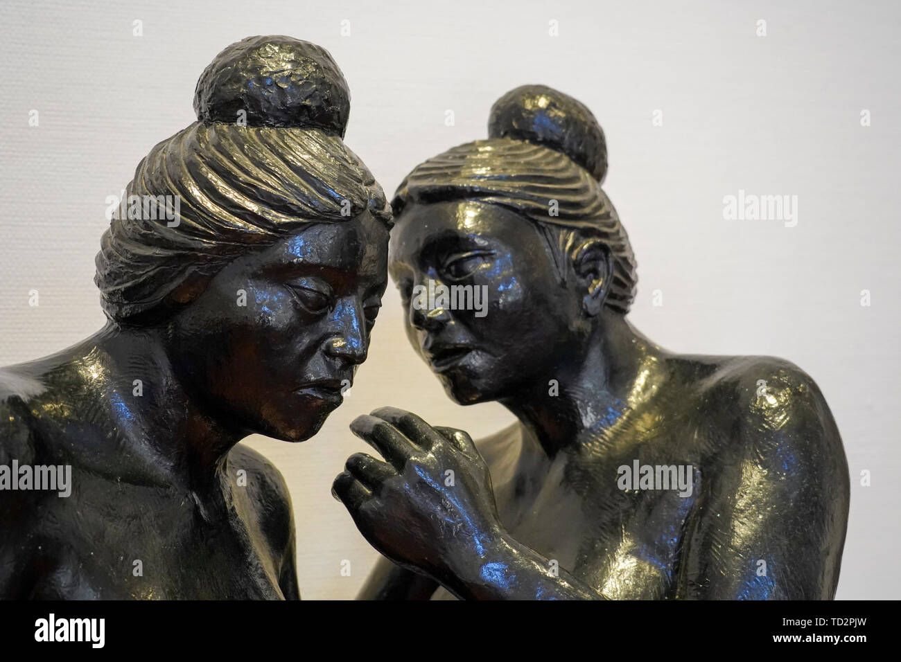 close up details of a bronze Sculpture by Mario Aguirre Roa at the ...