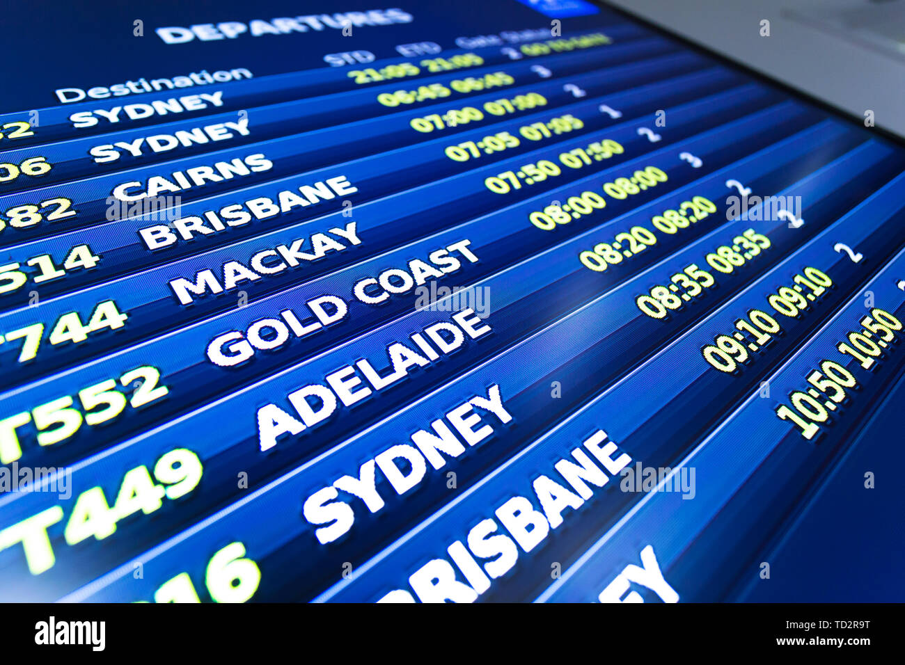 Flight information display screen board Stock Photo Alamy