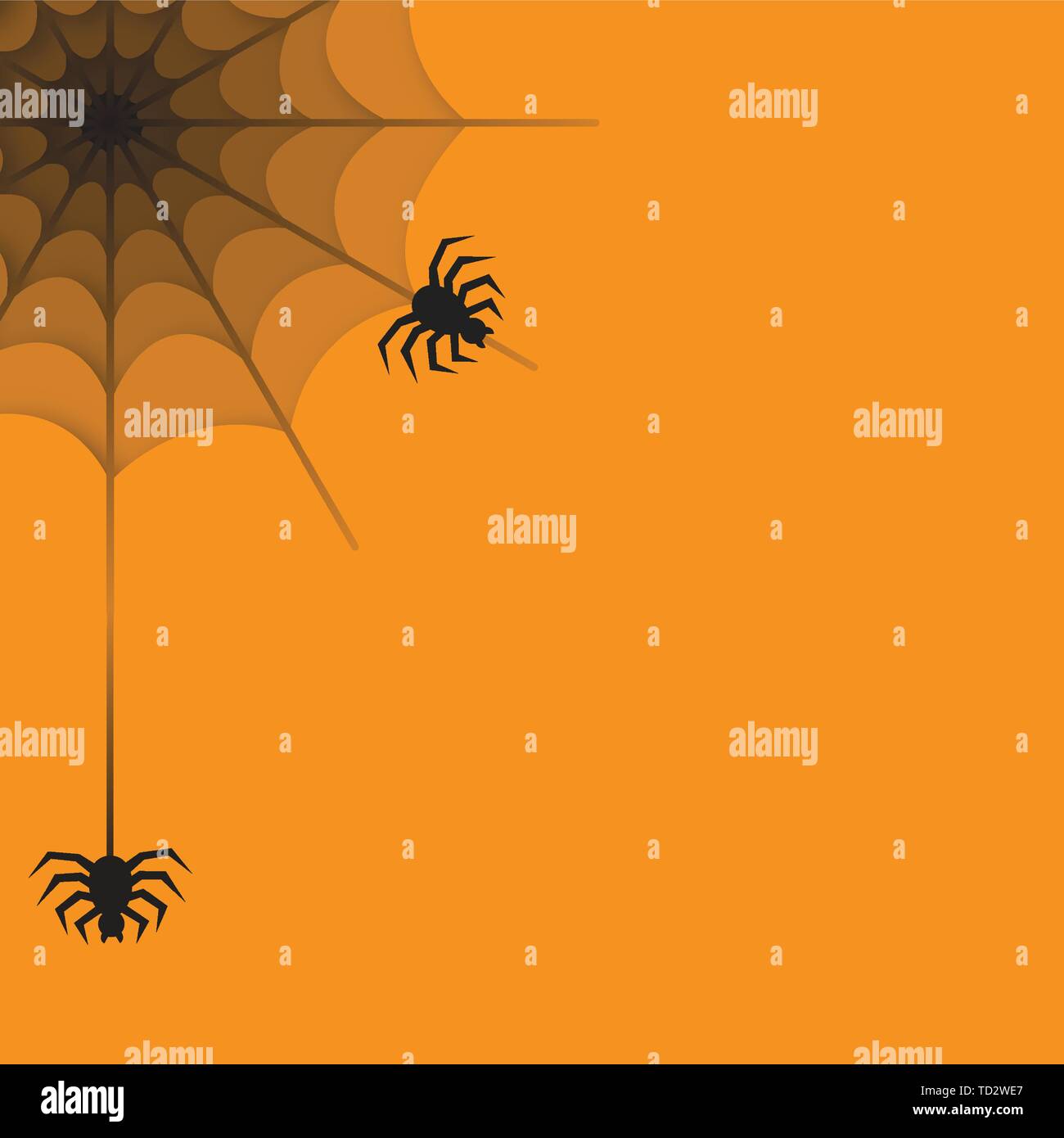 Spider Web with spider in paper art style Stock Vector