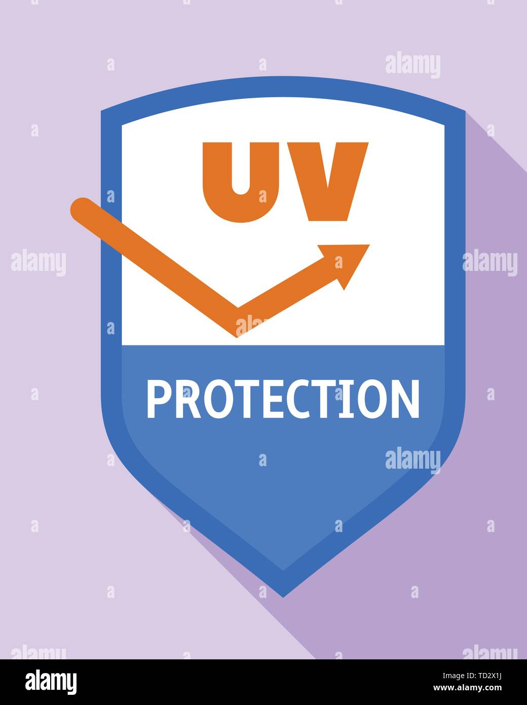 Uv shield protection logo. Flat illustration of uv shield protection