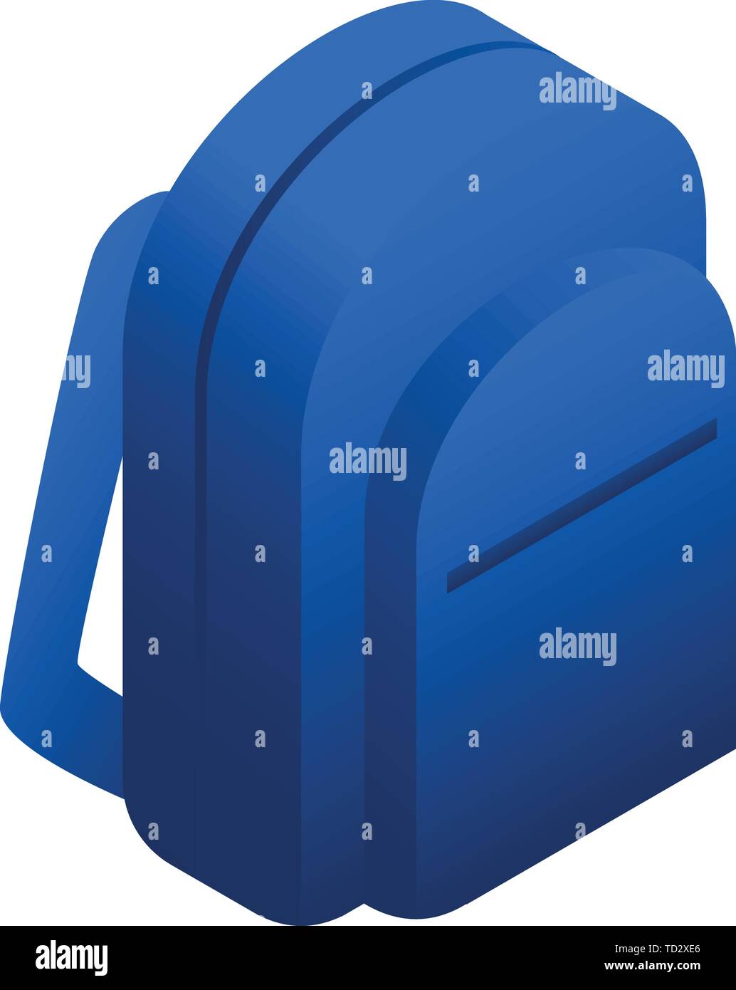 Blue backpack icon. Isometric of blue backpack vector icon for web